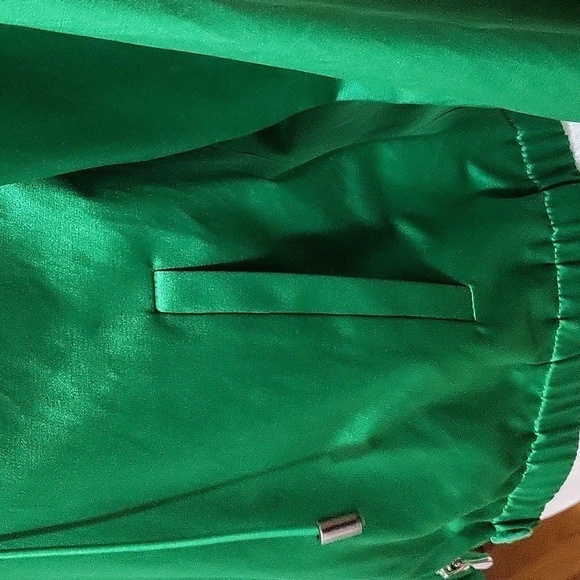 Kenneth Cole Reaction Kelly Green Lined Satin Look St. Patrick's Day Jacket Sz S - Picture 7 of 14
